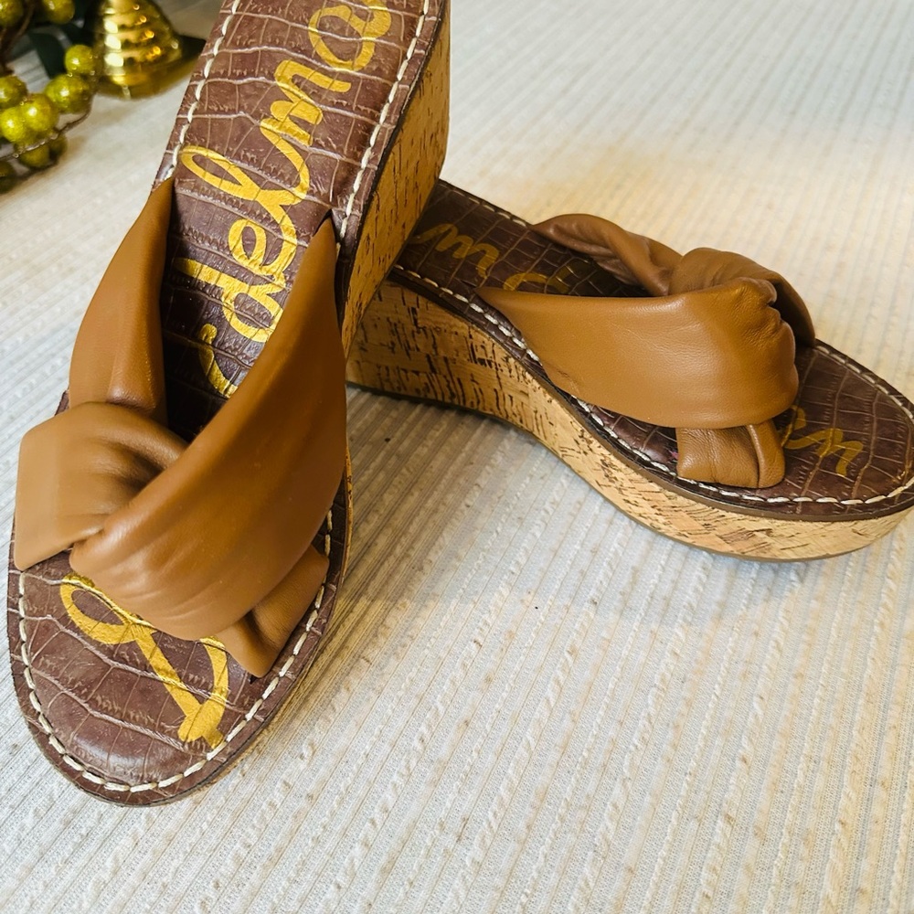 Sam Edelman Tan Wedge Sandals